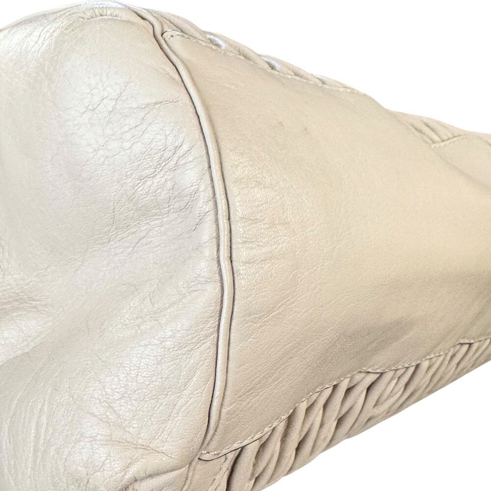 COACH Madison Phoebe Gathered Twist Leather Shoulder Bag Taupe/Beige 25260 - Picture 5 of 12